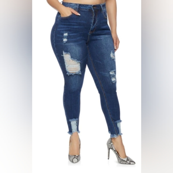 WAX JEAN COLLECTION Dark Wash Women's High Rise Denim Size 22 and 24 - Picture 1 of 4